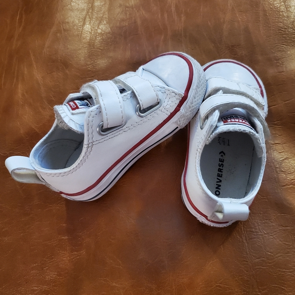 Converse All Star Faux Leather Velcro Shoes